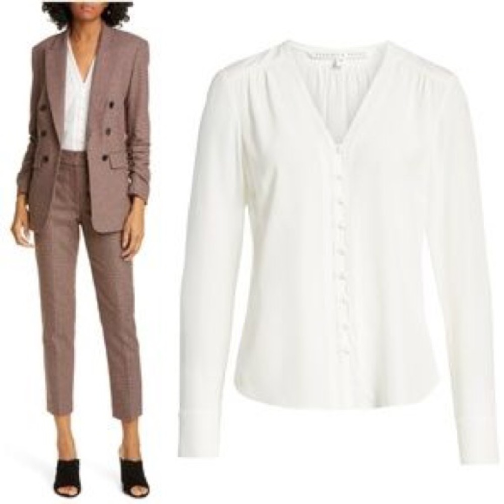NWOT Veronica Beard Marella Silk Blouse (2)